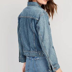 Old Navy Distressed Denim Jacket Small